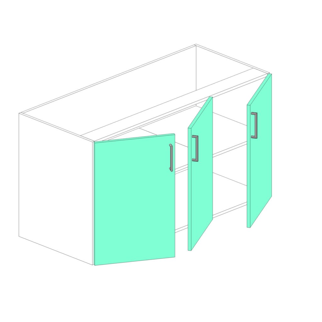 Base Cabinet - 3 Door - Hinged Right (Polytec Melamine) - Luma