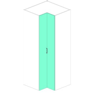 Tall Cabinet Split Door 90 Degree Leading Left (Polytec Thermolaminate)