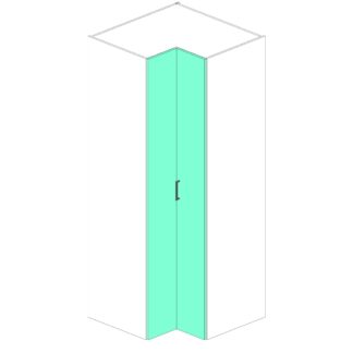 Tall Cabinet Split Door 90 Degree Leading Right (Polytec Thermolaminate)