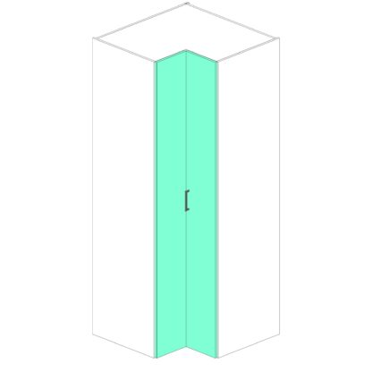 Tall Cabinet Split Door 90 Degree Leading Right (Polytec Thermolaminate)