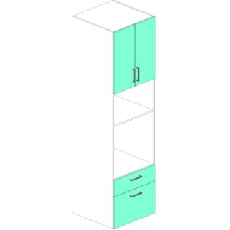 Tall Eye Level Oven Cabinet 2 Door (Polytec Melamine)